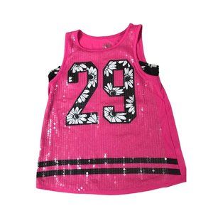 12 Justice Girls Tank Top Hot Pink "29" Sequins Sleeveless